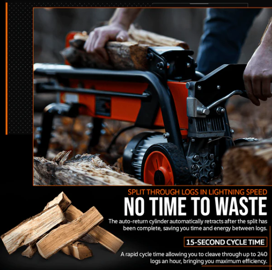 Super Handy GUT065 6 Ton 1-3/4eHP 15Amp 1500W Electric Log Wood Splitter New