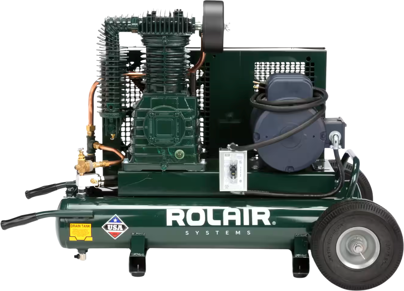 Rolair 5230K30CS Air Compressor Wheelbarrow Electric 5 HP 9 gal. Two-Stage 230V 1-Phase with Regulator & Gauge Set Manufacturer RFB