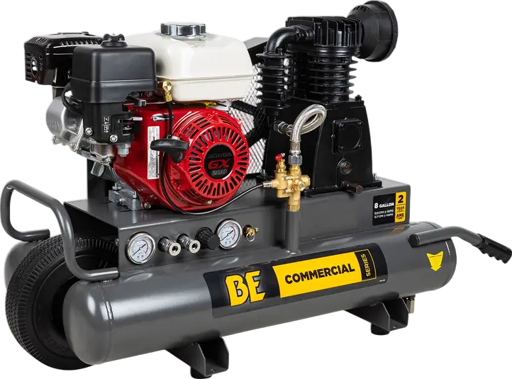 BE Portable Air Compressor with Honda GX200 Engine 13.8 CFM at 90 PSI New