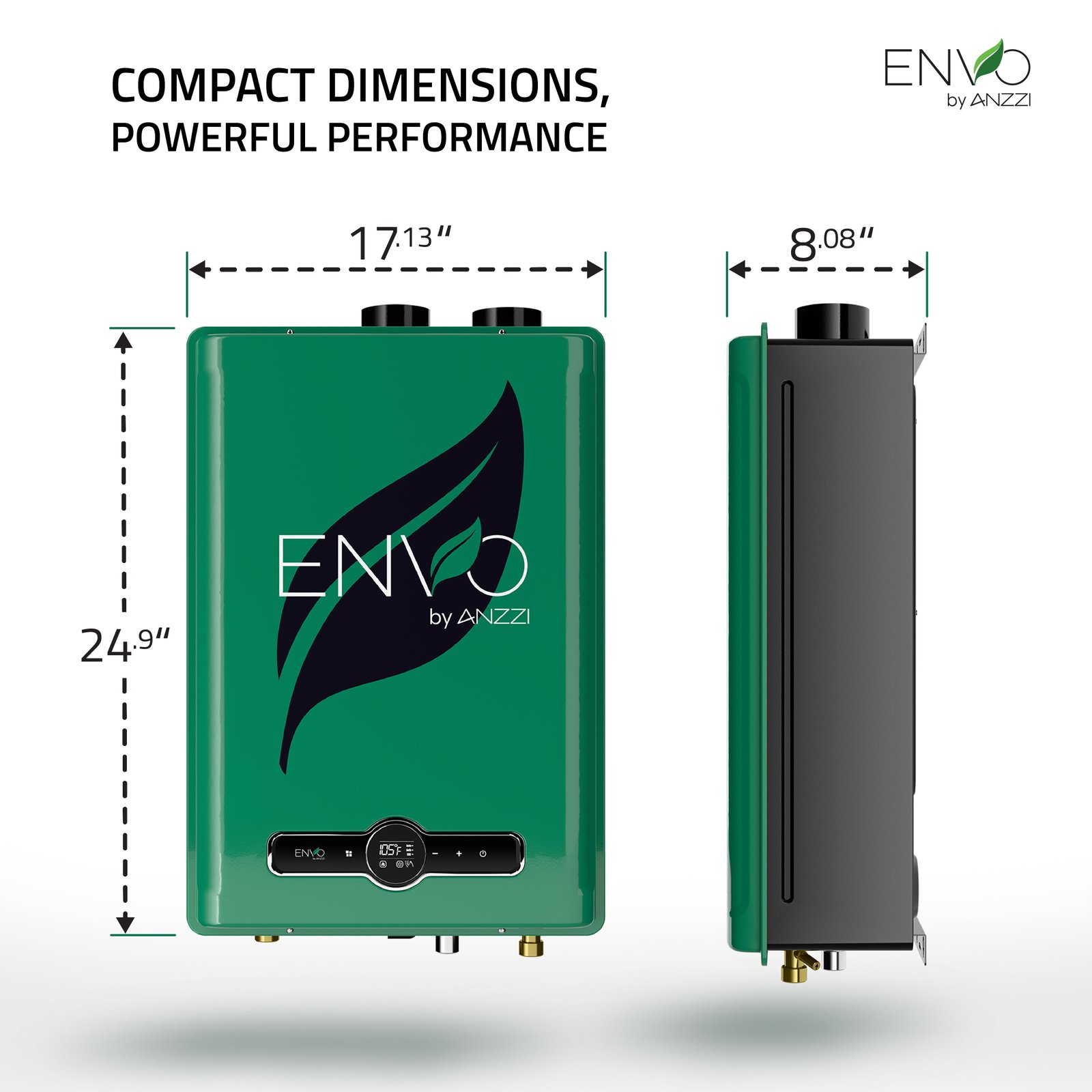 Anzzi Envo Tankless Water Heater Indoor Propane Gas 7.9 GPM 180,000 BTU 120V New